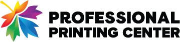 Professional Printing Center Logo with leaf, full color